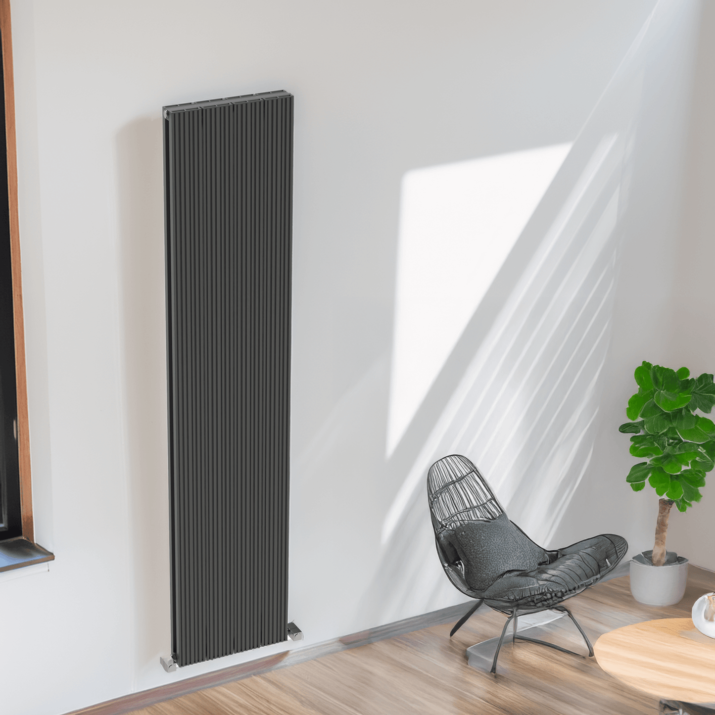 Carisa Monza Double (Reverse Side Nemo) Radiateur en Aluminium Vertical Design Moderne Gris foncé