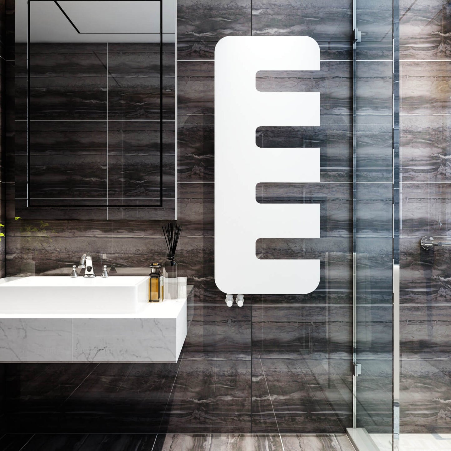 Carisa Rex Radiateur Design Mince en Acier Vertical Design Moderne Blanc