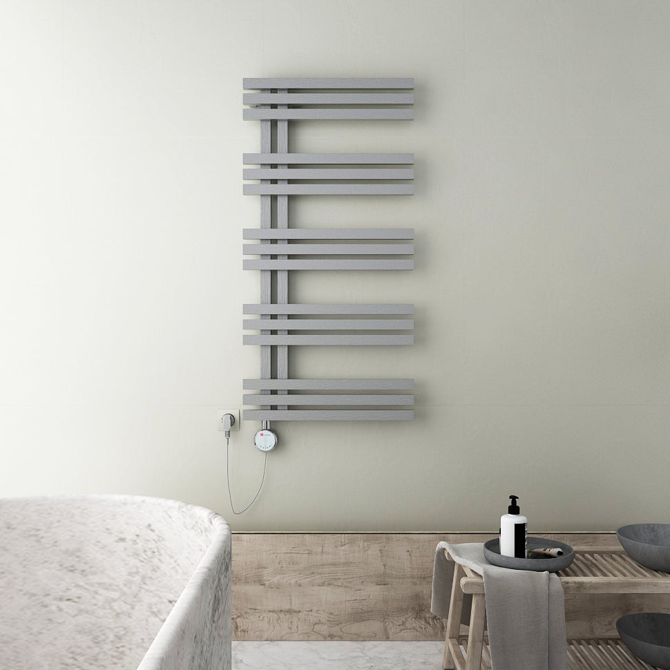 Alias Sèche-Serviette Électrique Design Moderne en Acier Inoxydable 300W Satiné Poli 1000 x 500 mm - Digital