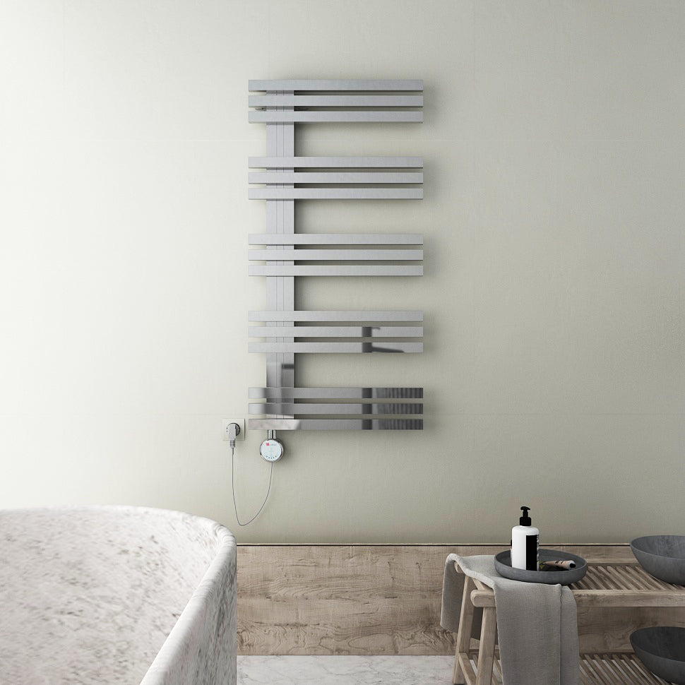 Alias Sèche-Serviette Électrique Design Moderne en Acier Inoxydable 300W Miroir Poli 1000 x 500 mm - Digital