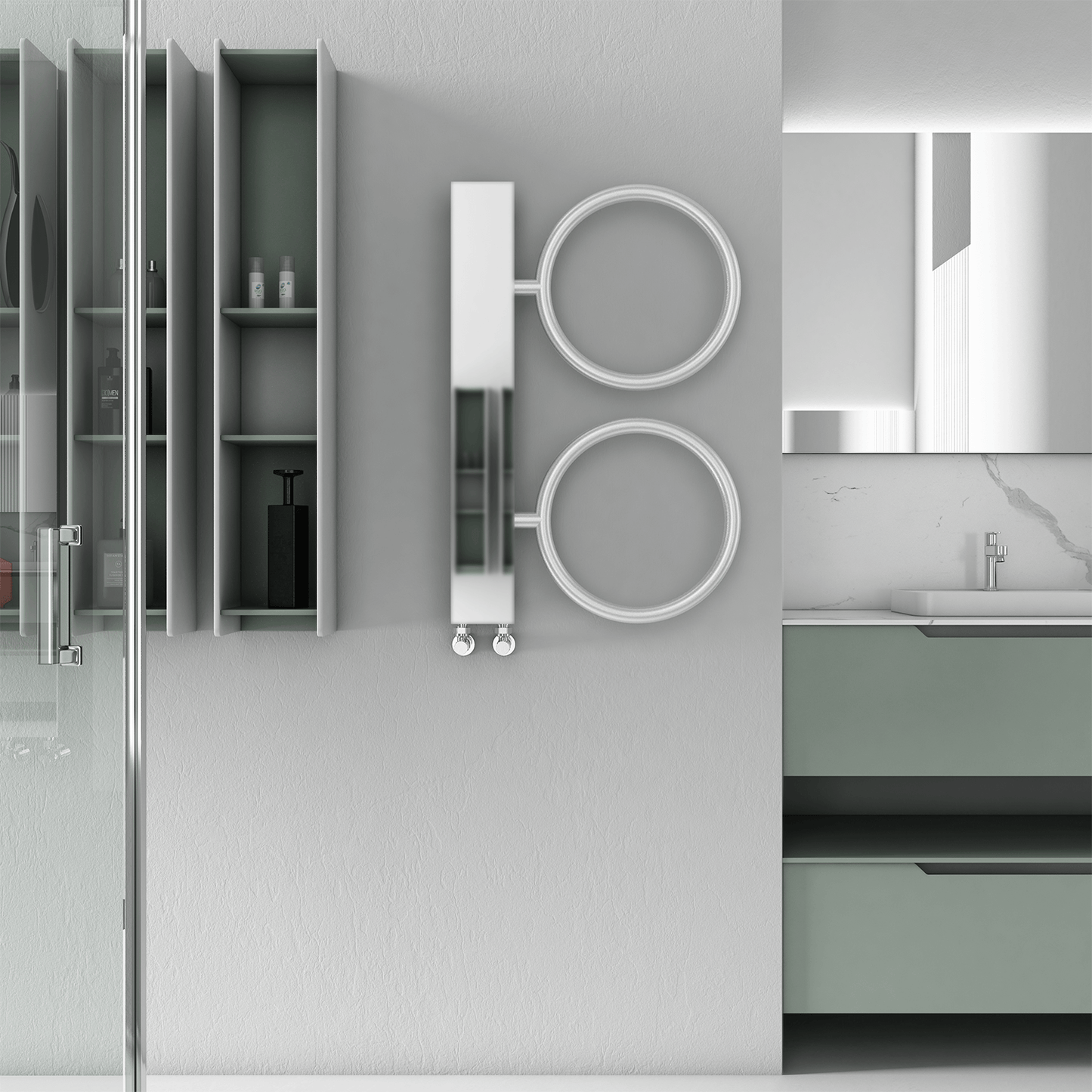 Carisa Castor Sèche-Serviettes en Acier Inoxydable Design Moderne Satiné Poli