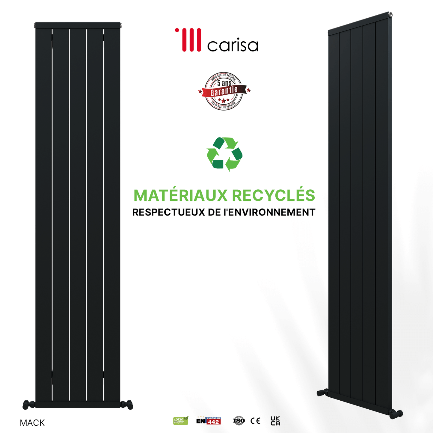 Carisa Mack Radiateur en Aluminium Vertical Design Moderne Anthracite