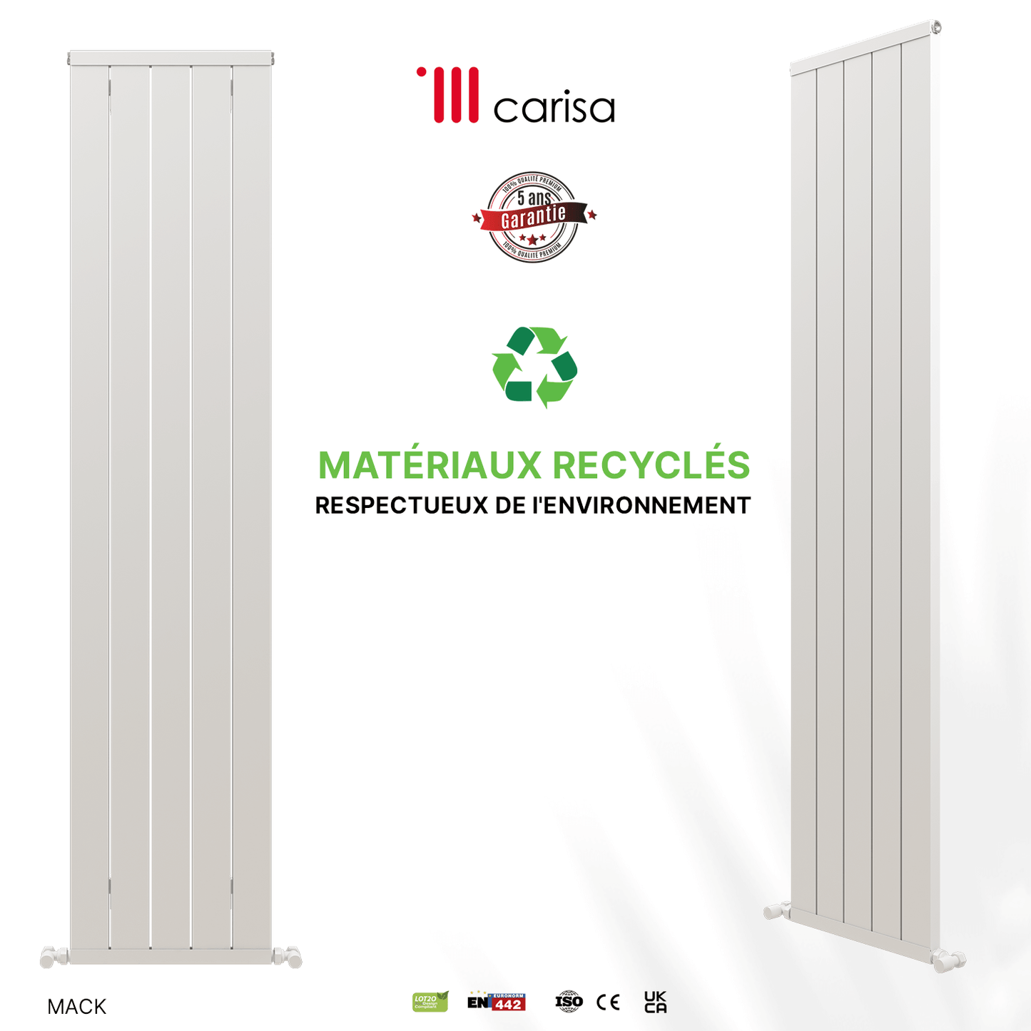 Carisa Mack Radiateur en Aluminium Vertical Design Moderne Blanc