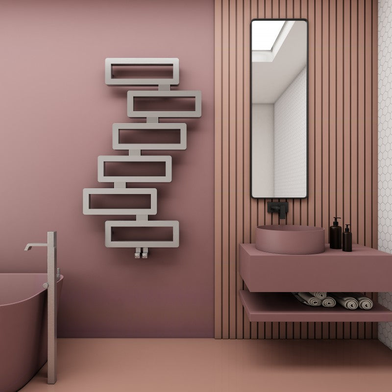 Carisa Domino Sèche-Serviettes en Acier Inoxydable Design Moderne Miroir Poli