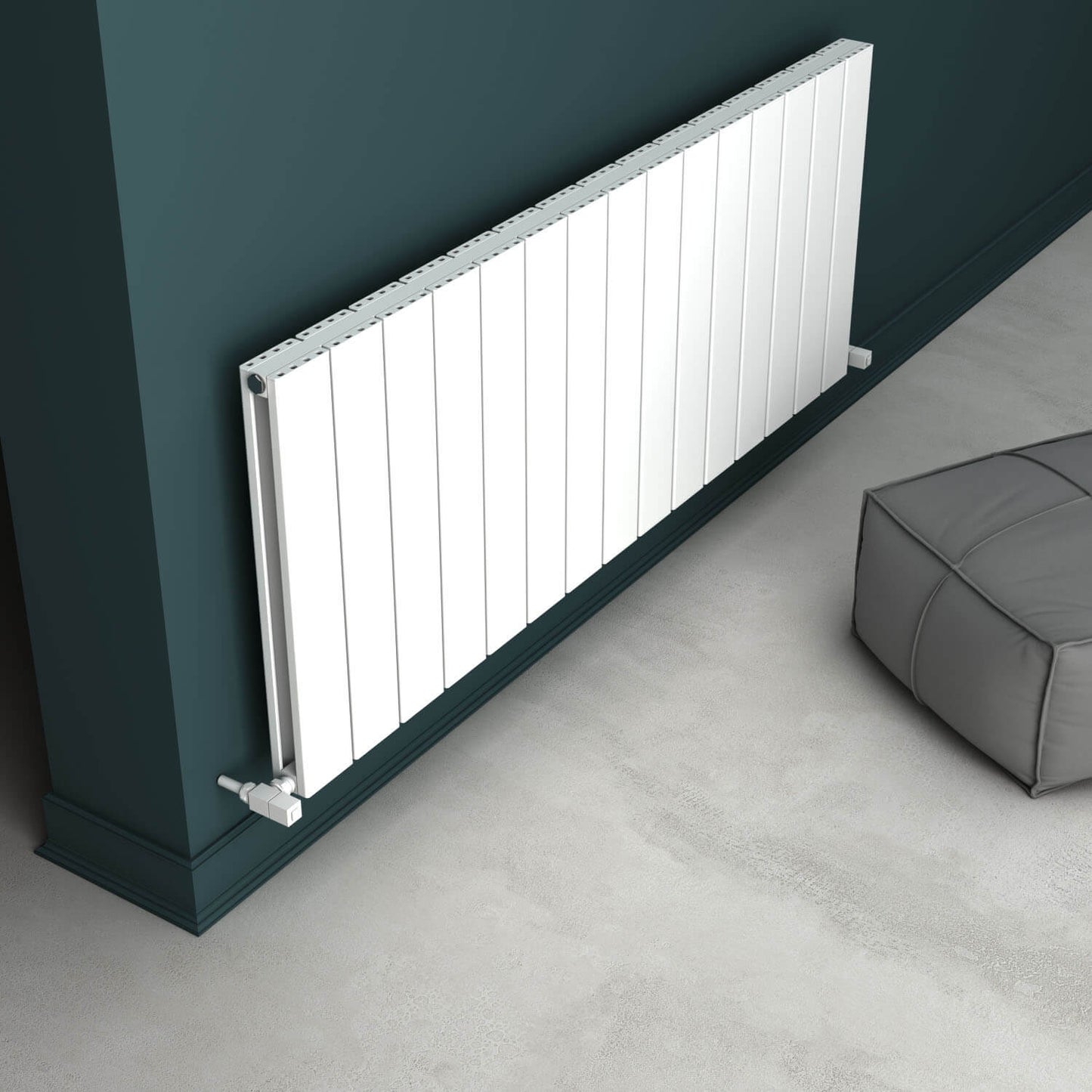 Carisa Angers Radiateur en Aluminium Horizontal Design Moderne Blanc