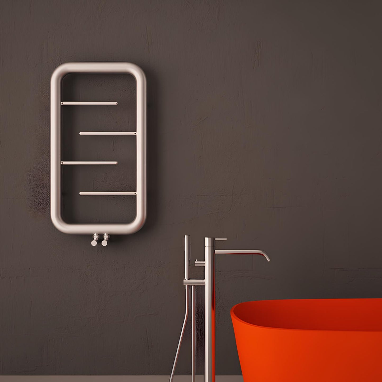 Carisa Aren Sèche-Serviettes en Acier Inoxydable Design Moderne Satiné Poli