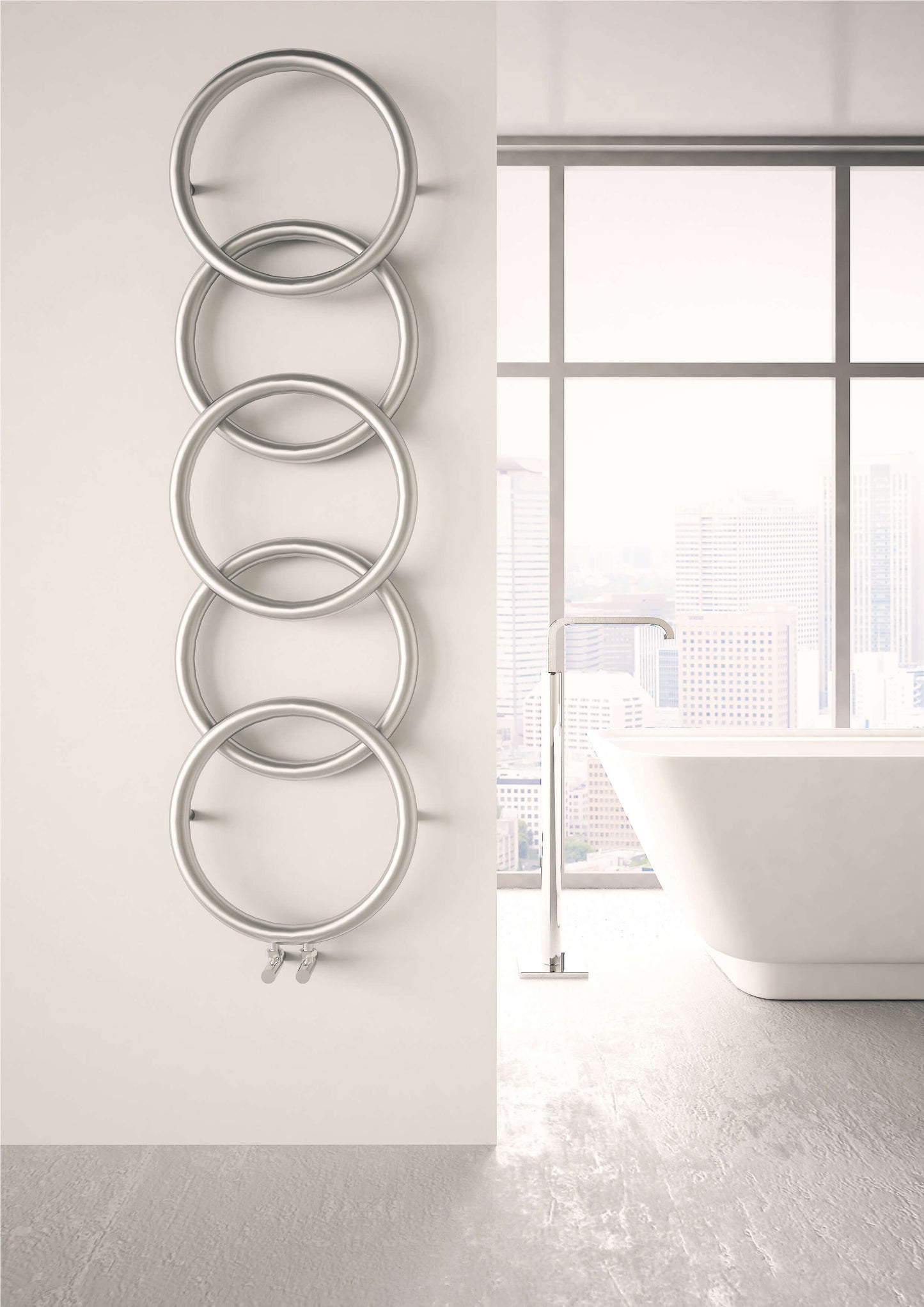 Carisa Halo Sèche-Serviettes en Acier Inoxydable Design Moderne Miroir Poli