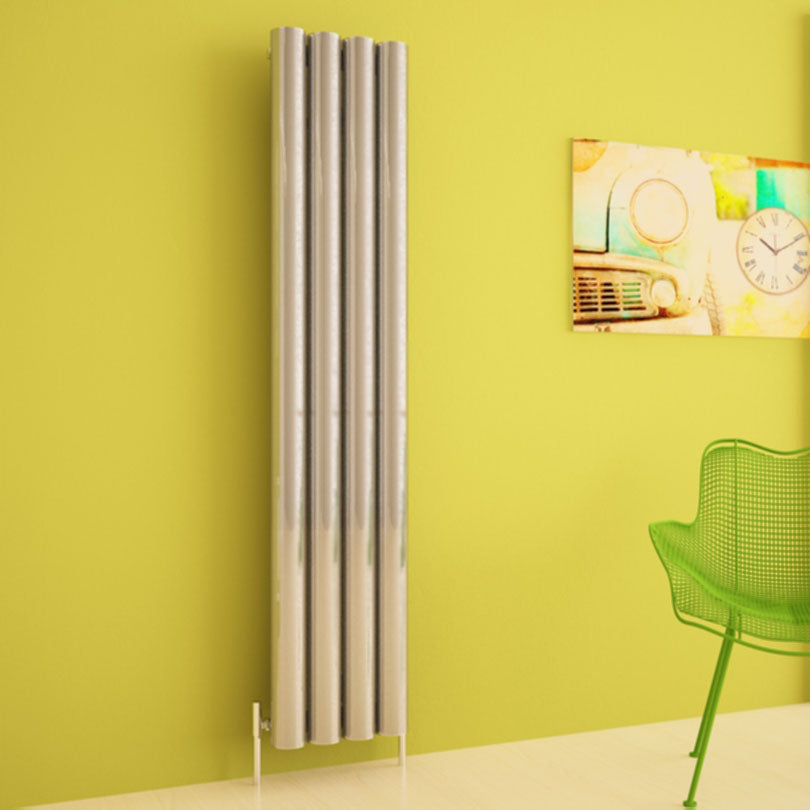 Carisa Otto Radiateur en Aluminium Vertical Design Moderne Anodisé Poli