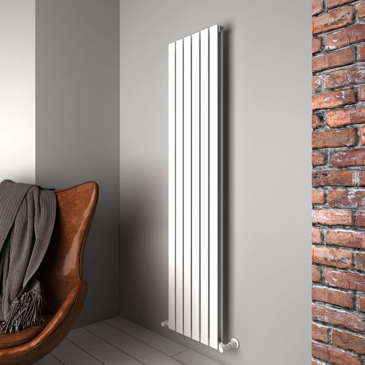 Carisa Plata Radiateur en Aluminium Vertical Design Moderne Blanc