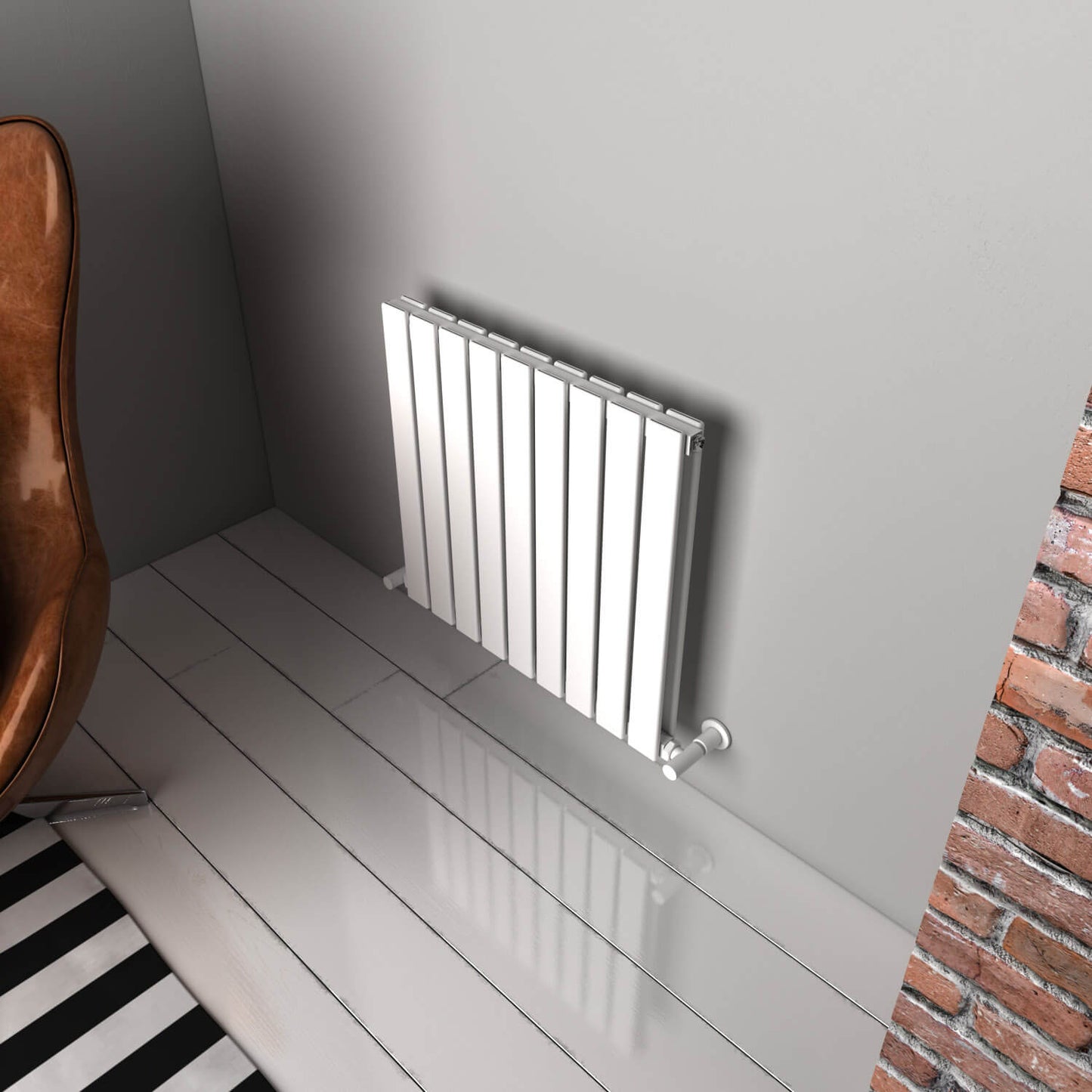 Carisa Plata Radiateur en Aluminium Horizontal Design Moderne Blanc