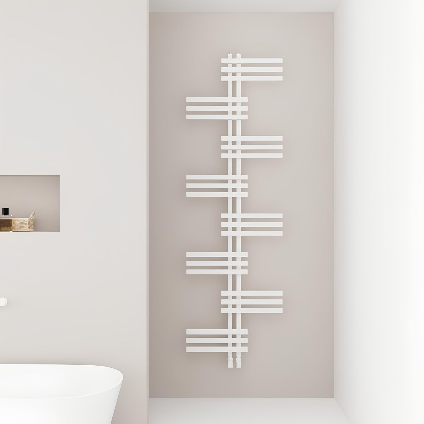 Carisa Unico Sèche-Serviettes en Aluminium Design Moderne Blanc