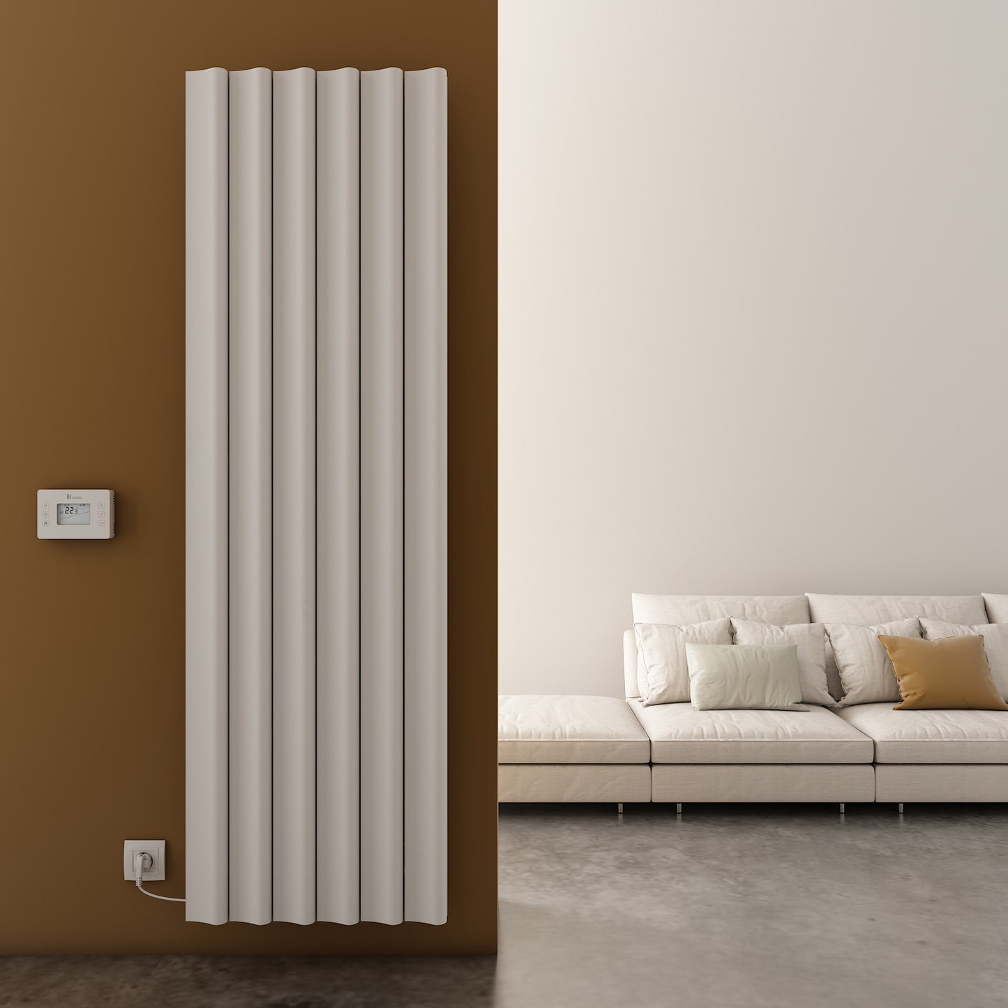 Carisa Boreas S Radiateur Électrique Vertical Design Moderne Blanc