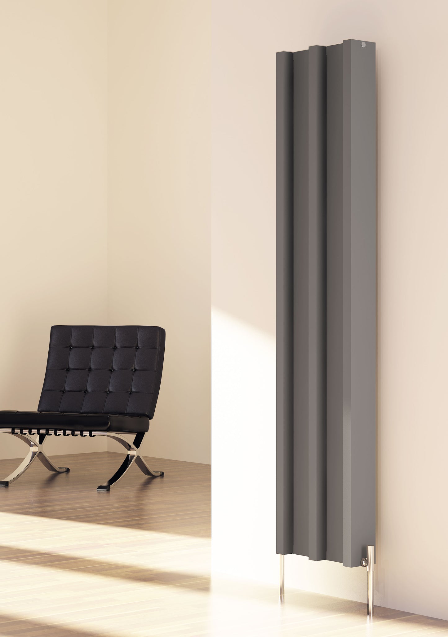 Carisa Envy Radiateur en Aluminium Vertical Design Moderne Gris foncé