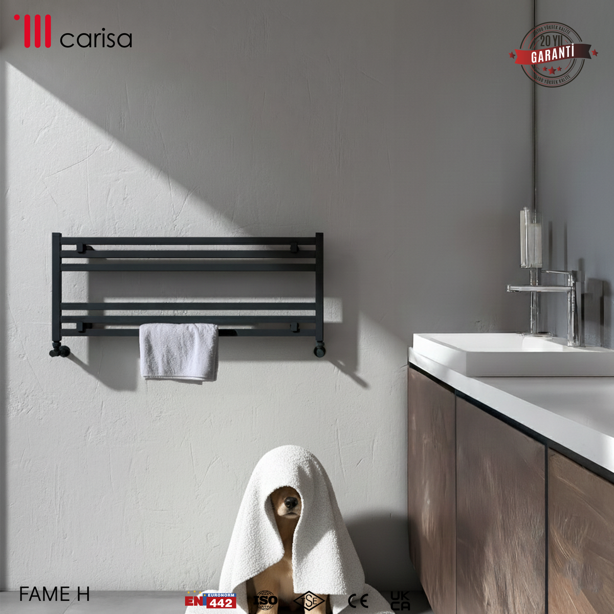 Carisa Fame H Sèche-Serviettes en Aluminium Design Moderne Anthracite