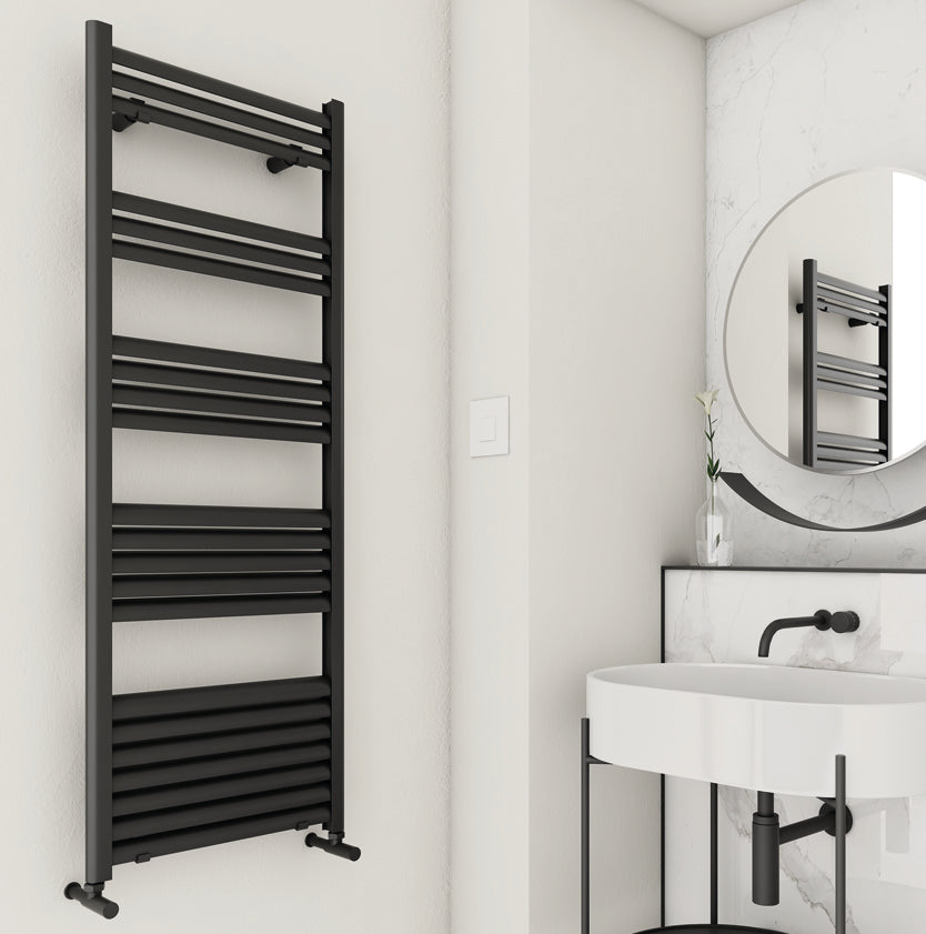 Carisa Lara Sèche-Serviettes en Aluminium Design Moderne Noir