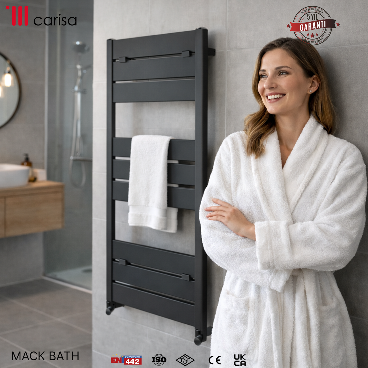 Carisa Mack Bath Sèche-Serviettes en Aluminium Design Moderne Anthracite