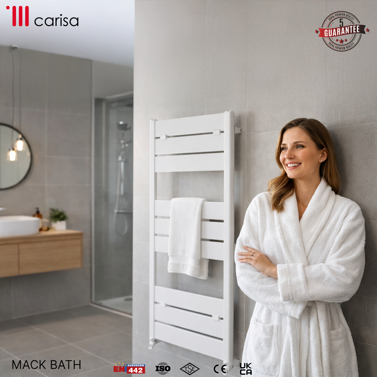 Carisa Mack Bath Sèche-Serviettes en Aluminium Design Moderne Blanc