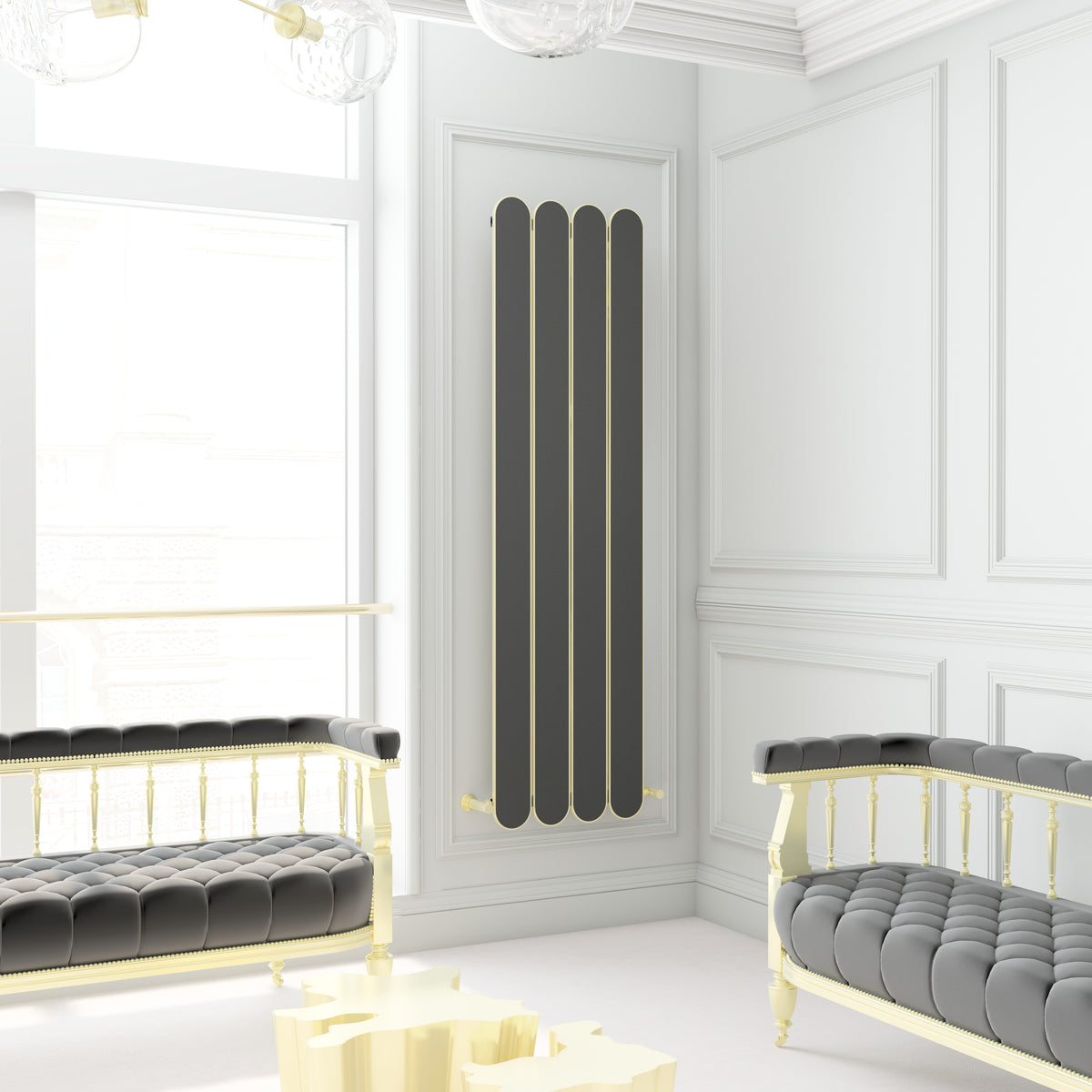 Carisa Magico Radiateur en Aluminium Vertical Design Moderne Noir