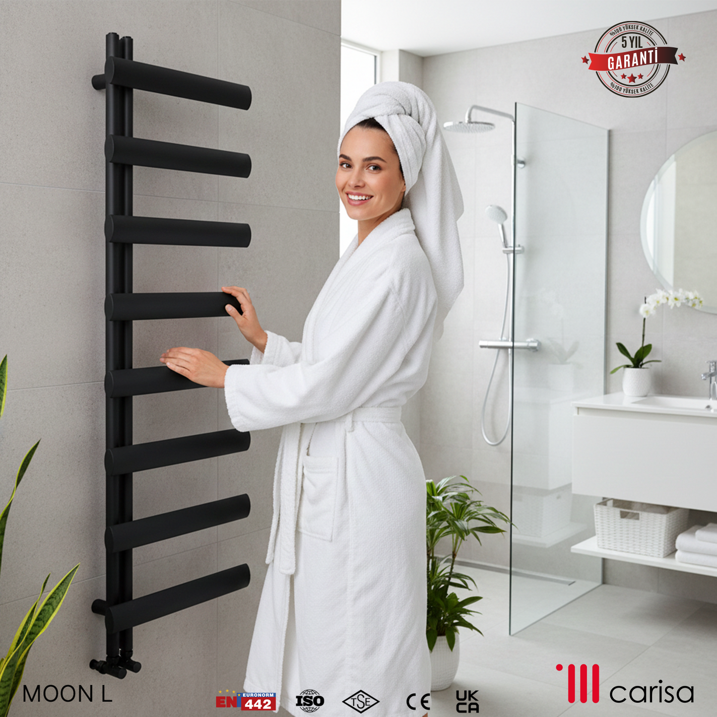 Carisa Moon L Sèche-Serviettes en Aluminium Design Moderne Anthracite