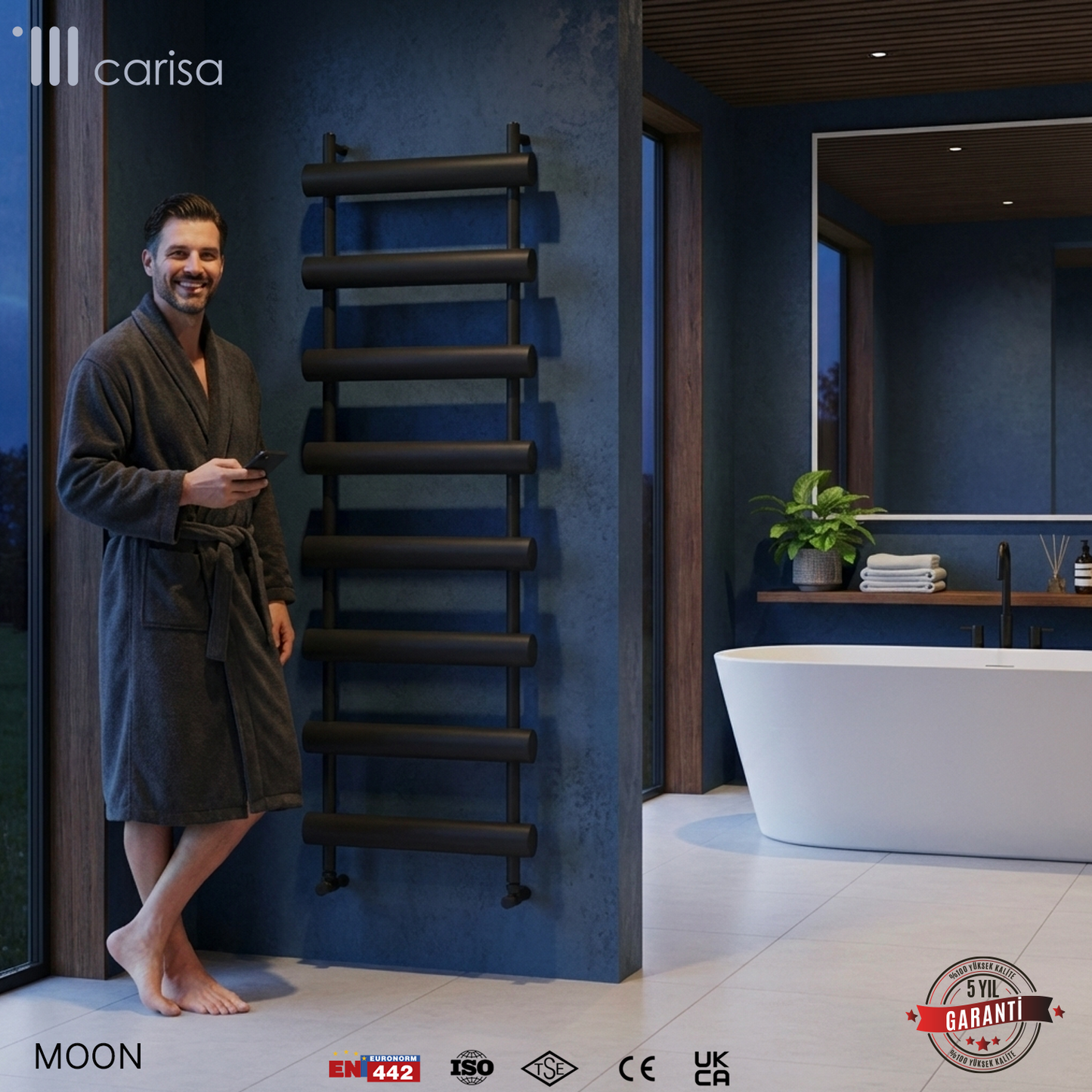 Carisa Moon Sèche-Serviettes en Aluminium Design Moderne Anthracite