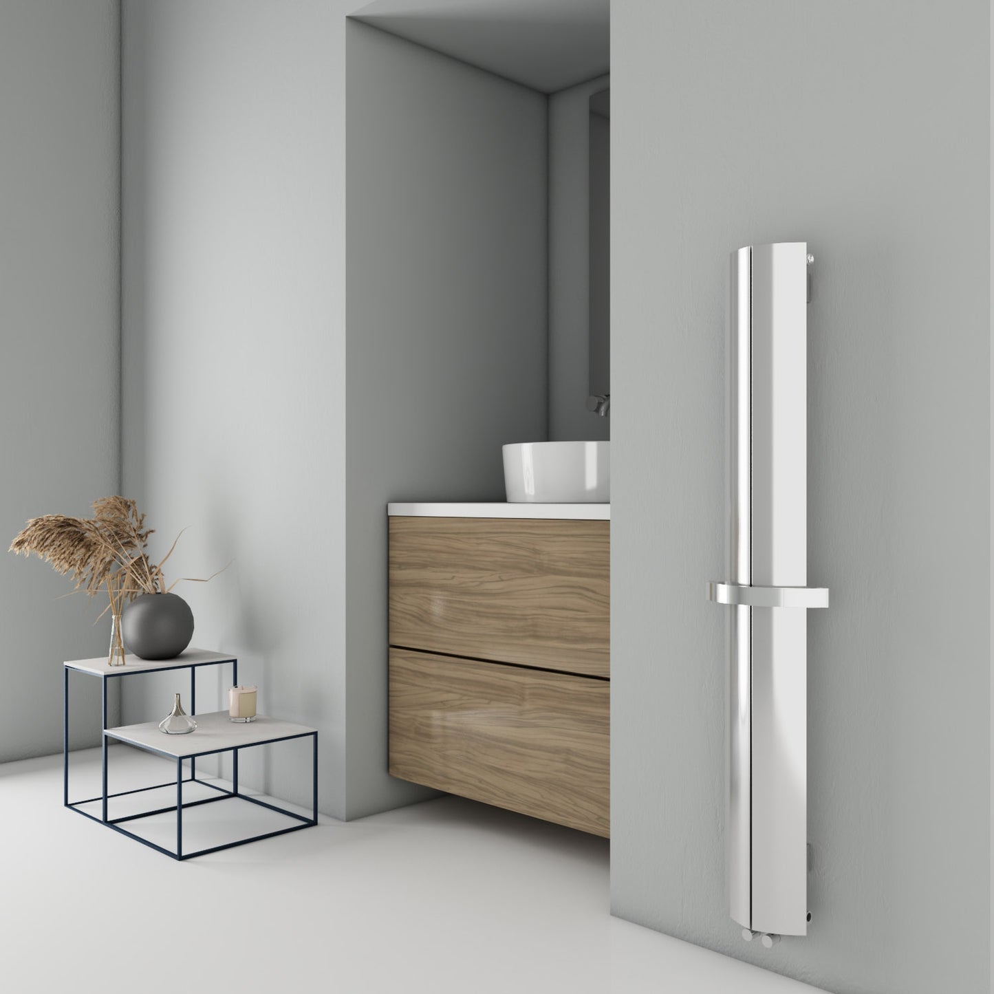 Carisa Nixie Bath Sèche-Serviettes en Aluminium Design Moderne Anodisé Poli