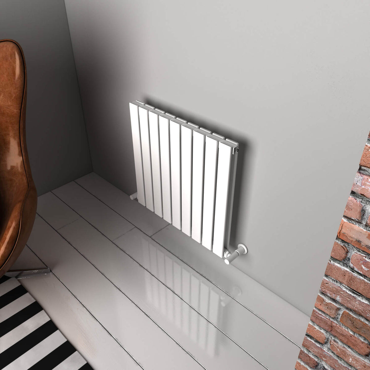 Carisa Plata Radiateur en Aluminium Horizontal Design Moderne Blanc