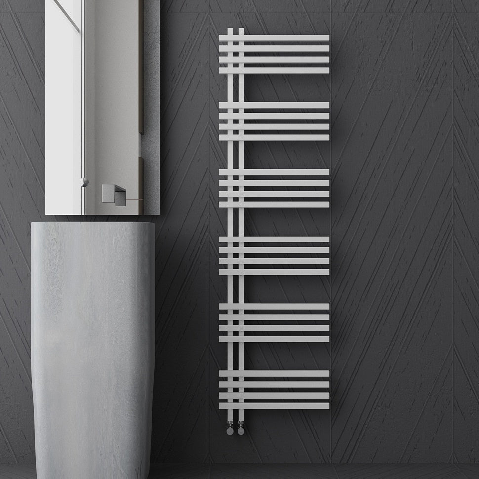 Carisa Terra Sèche-Serviettes en Aluminium Design Moderne Blanc