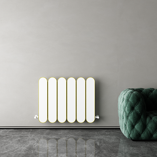 Radiateur en aluminium design dans un intérieur moderne pour un chauffage rapide, homogène et économe en énergie