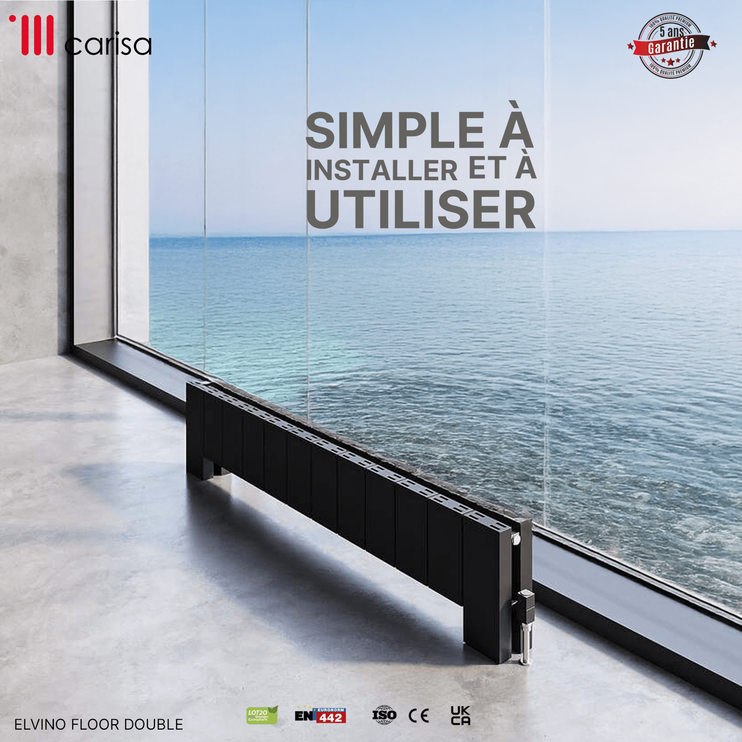 Radiateur en aluminium design dans un intérieur moderne pour un chauffage rapide, élégant et économe en énergie