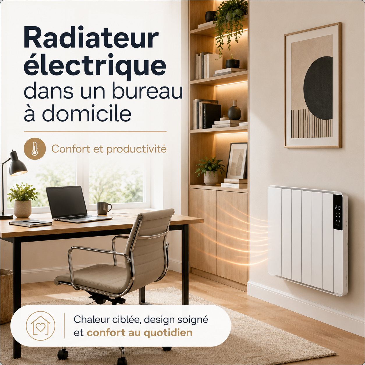 Radiateur électrique dans un bureau à domicile : confort et productivité