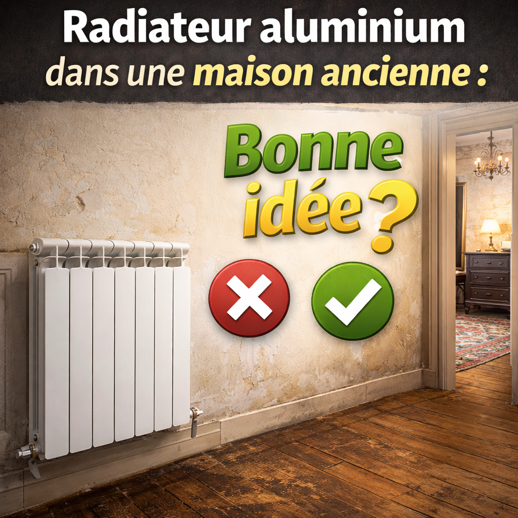 Radiateur en aluminium design dans une maison ancienne rénovée pour un chauffage rapide et confortable