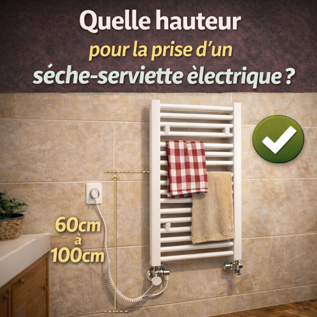 Quelle hauteur pour la prise d’un sèche-serviette électrique ?
