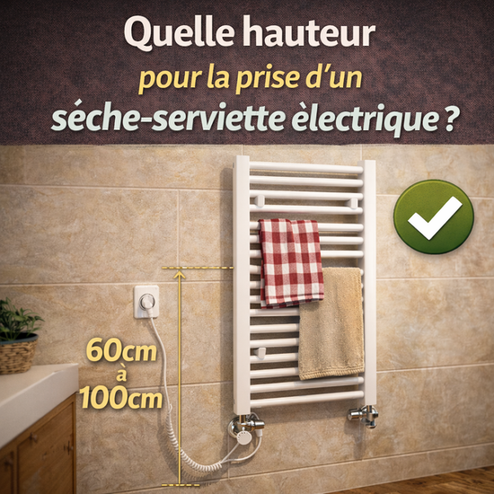 Quelle hauteur pour la prise d’un sèche-serviette électrique ?