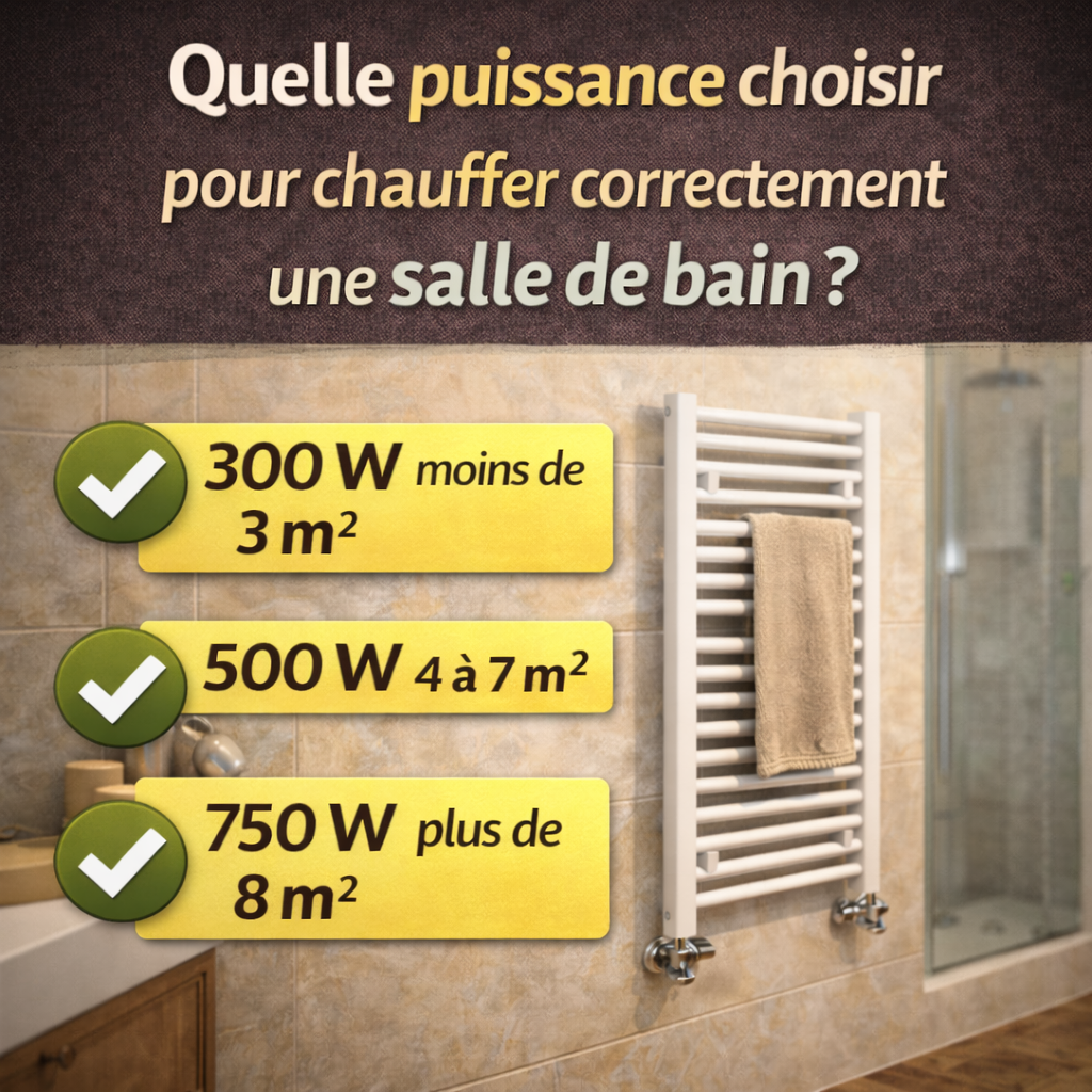 Quelle puissance choisir pour chauffer correctement une salle de bain ?