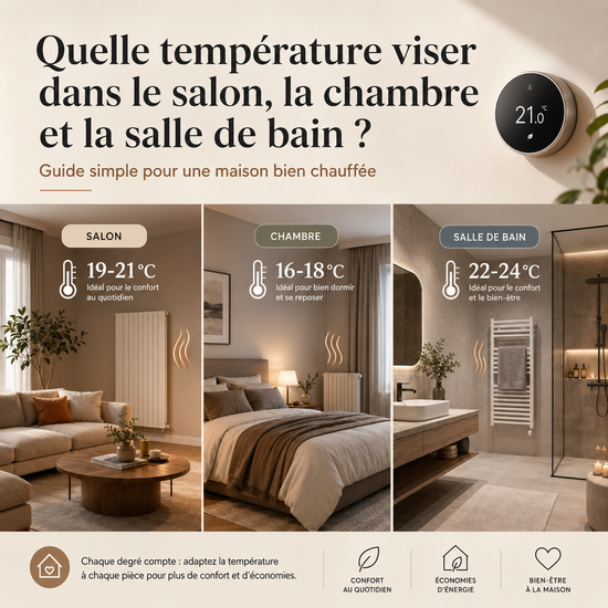 Quelle température viser dans le salon, la chambre et la salle de bain ?