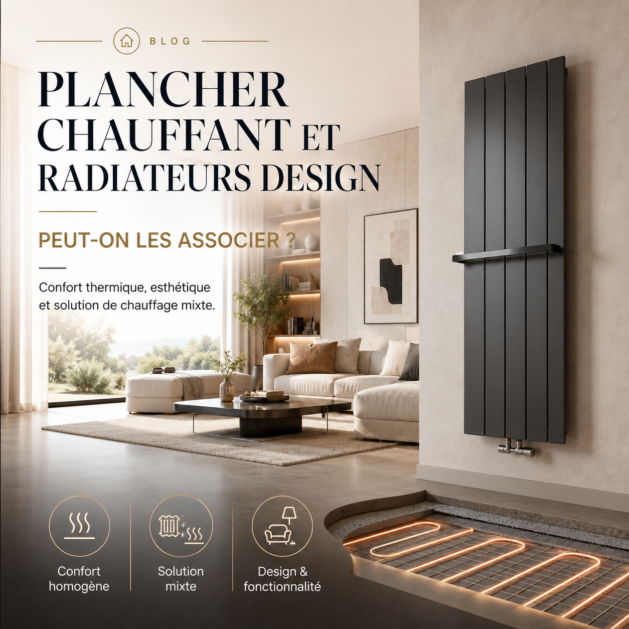 Plancher chauffant et radiateurs design : peut-on les associer ?