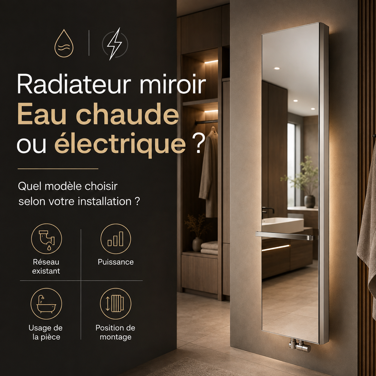 Radiateur miroir eau chaude ou électrique : lequel choisir ?