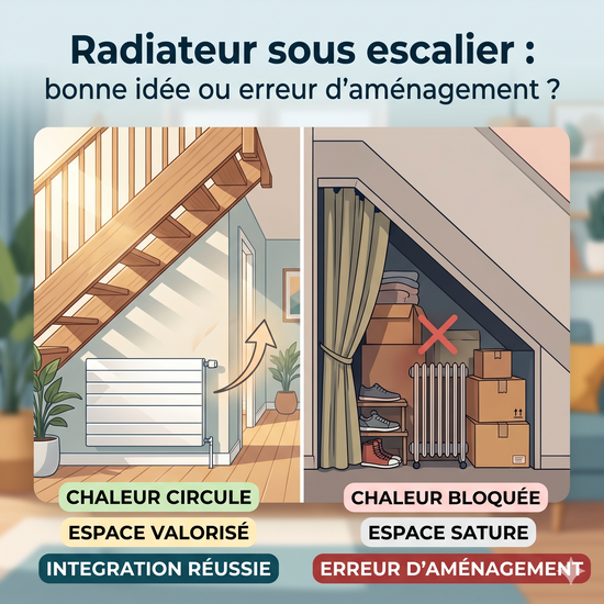 Radiateur sous escalier : bonne idée ou erreur d’aménagement ?