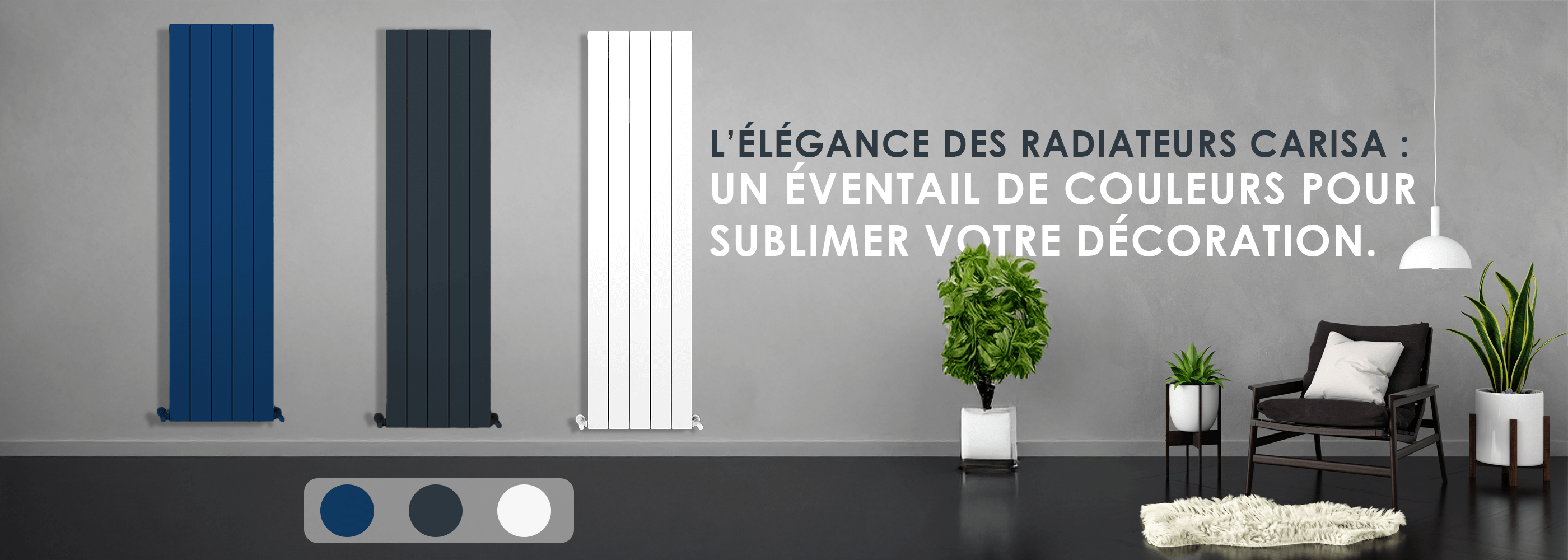 Radiateur coloré design dans un intérieur moderne pour un chauffage élégant et une décoration contemporaine