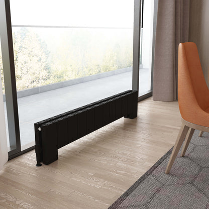 Carisa Elvino Floor Radiateur en Aluminium Horizontal Design Moderne Noir