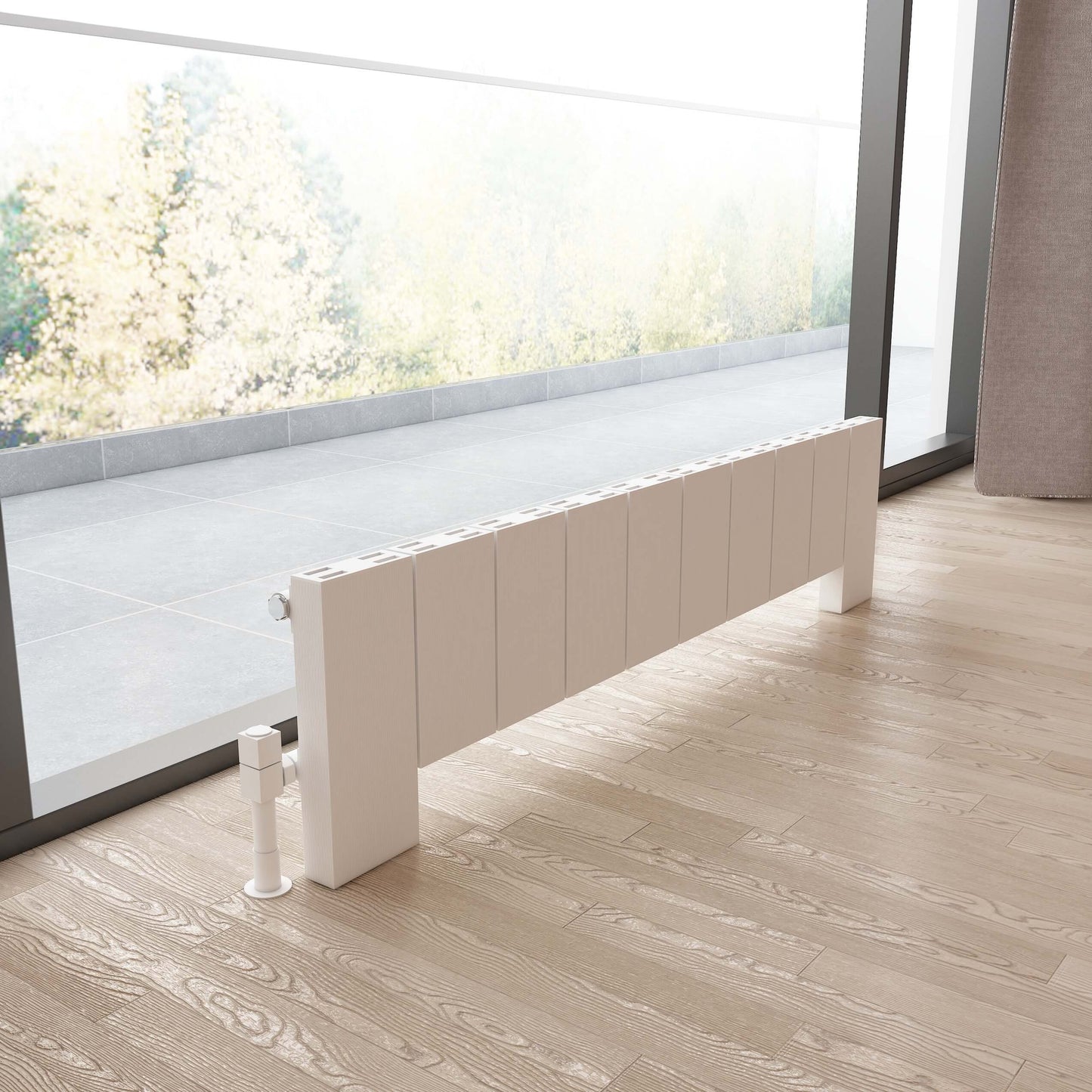 Carisa Elvino Floor Radiateur en Aluminium Horizontal Design Moderne Blanc