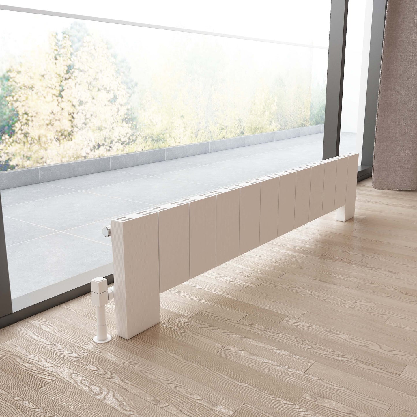 Carisa Elvino Floor Radiateur en Aluminium Horizontal Design Moderne Blanc