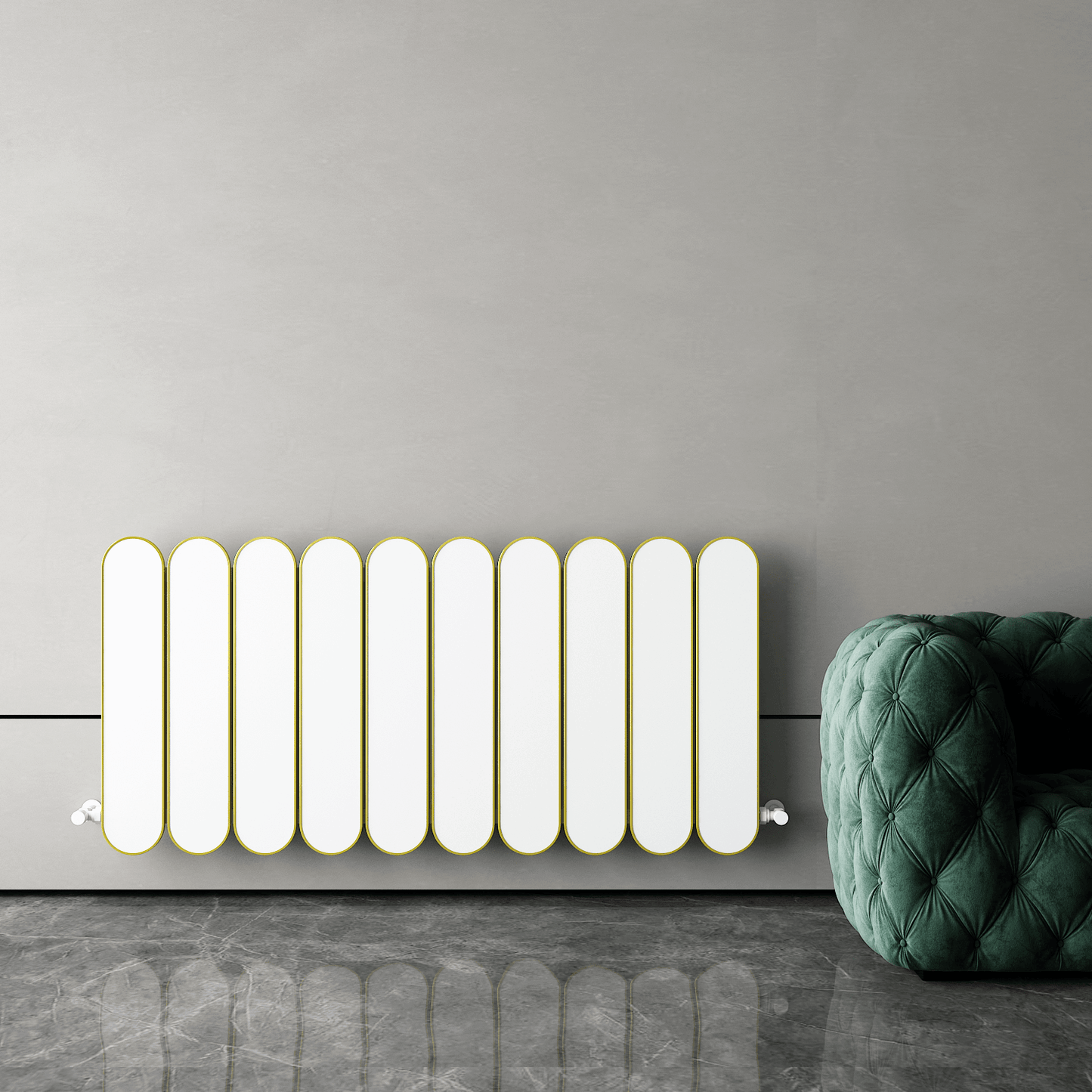 Carisa Magico Radiateur en Aluminium Horizontal Design Moderne Blanc