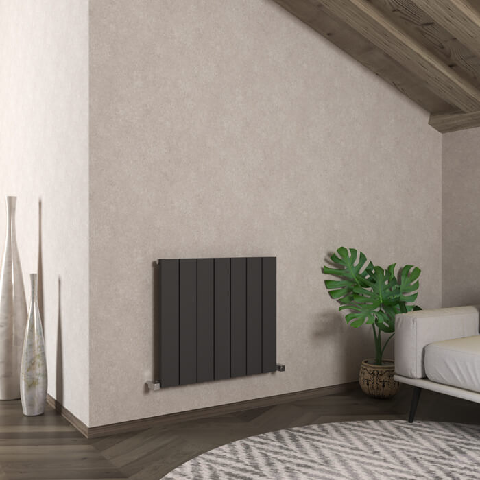 Carisa Nemo Radiateur en Aluminium Horizontal Design Moderne Gris foncé