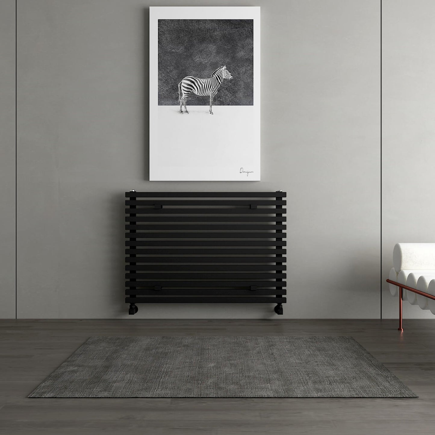 Carisa Sophia Xl Radiateur en Aluminium Horizontal Design Moderne Noir