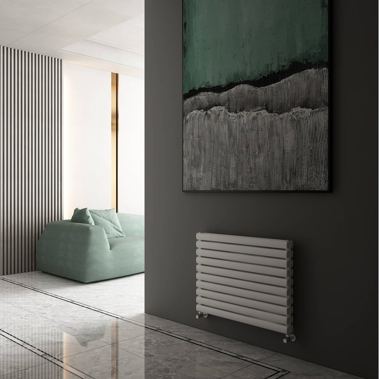 Carisa Tallis Xl Radiateur en Aluminium Horizontal Design Moderne Blanc