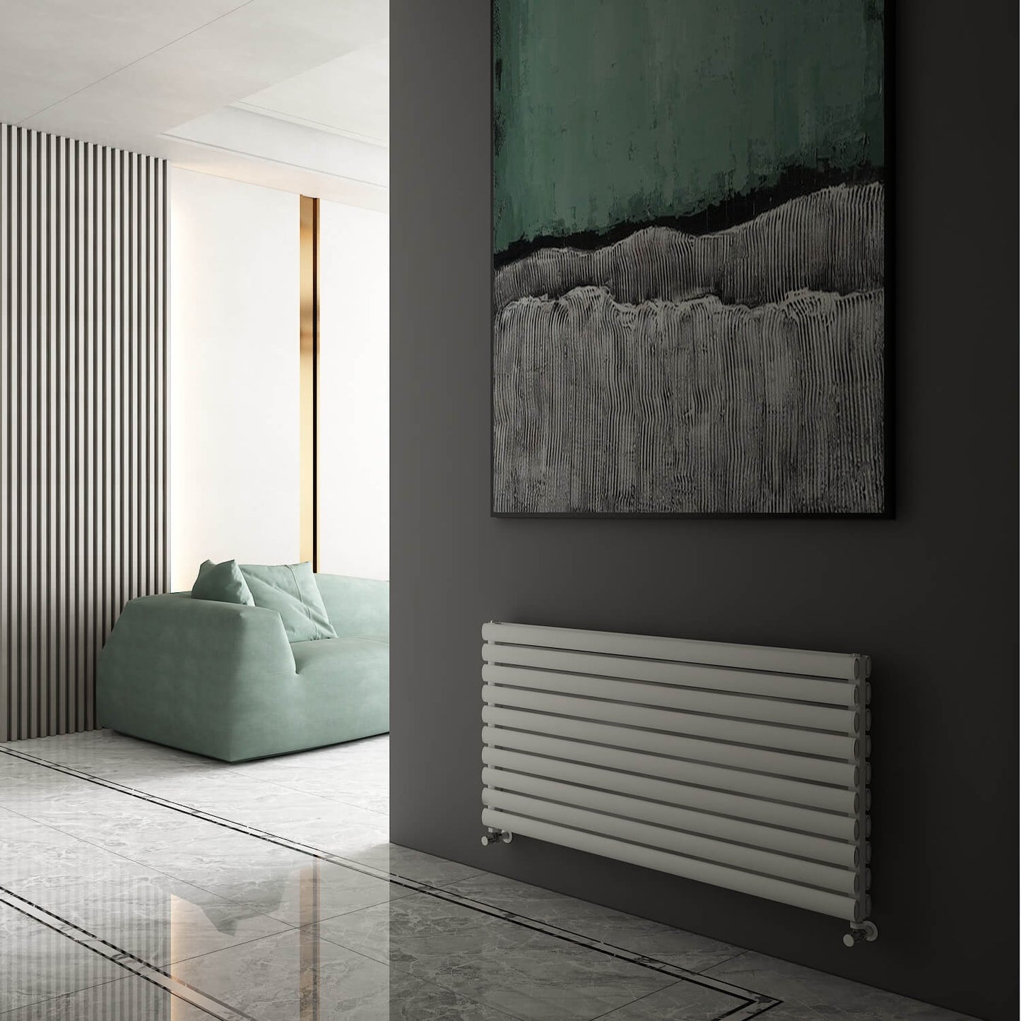 Carisa Tallis Xl Radiateur en Aluminium Horizontal Design Moderne Blanc