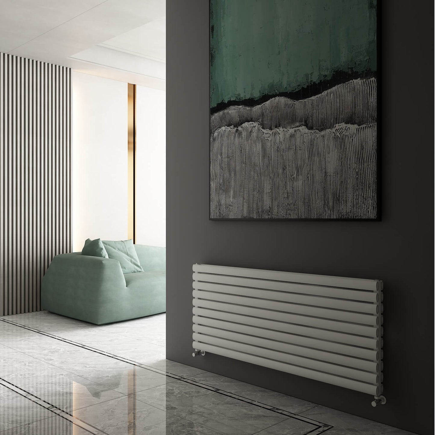 Carisa Tallis Xl Radiateur en Aluminium Horizontal Design Moderne Blanc