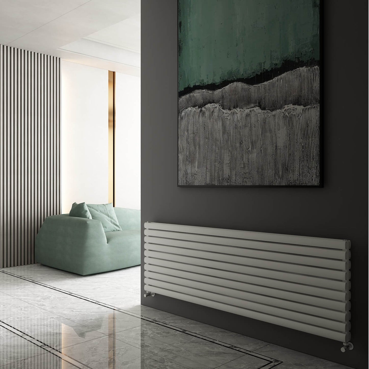 Carisa Tallis Xl Radiateur en Aluminium Horizontal Design Moderne Blanc