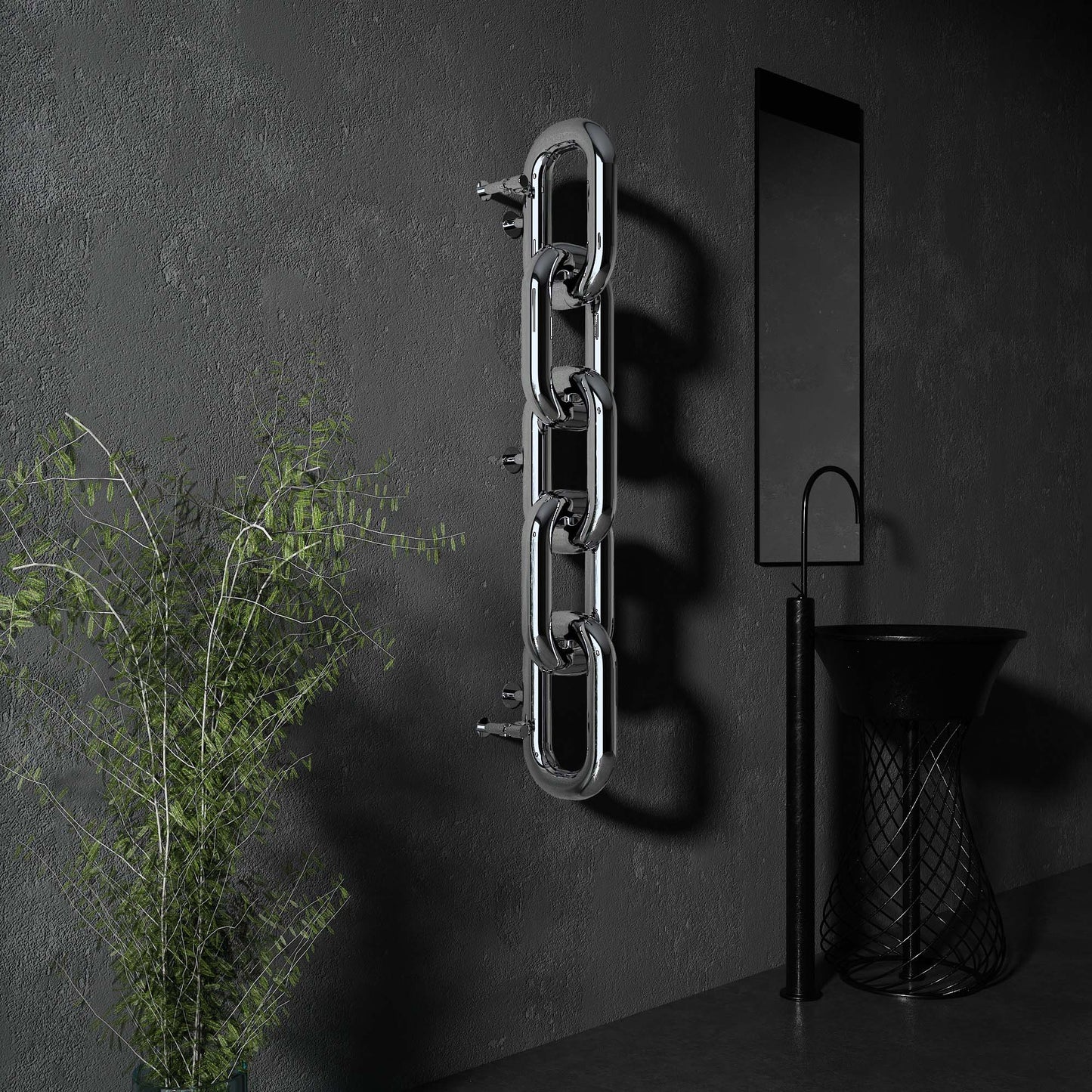 Carisa Link Radiateur en Acier Inoxydable Vertical Design Moderne Miroir Poli